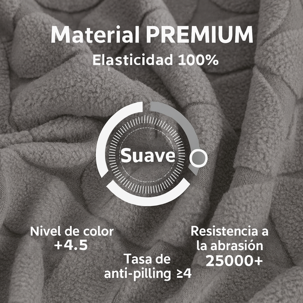 COMBO X2 Funda Elástica de Felpa para Sofá de 1 y 2 Puestos