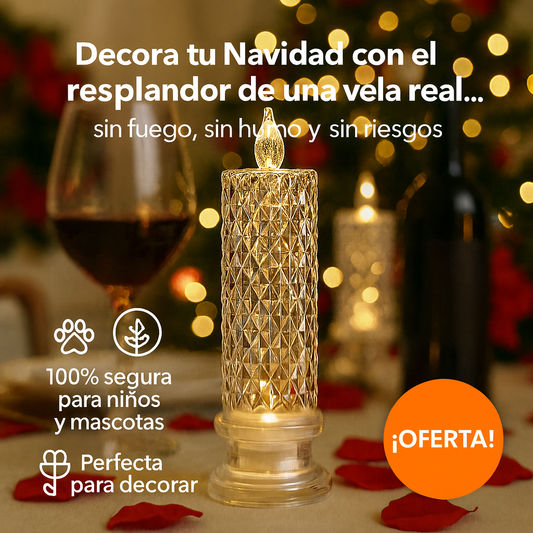 🔥40% OFF🔥 KIT X 3 Velas LED Navideña Sin Llama™— Brillo Mágico y Seguro para tu Hogar ✨