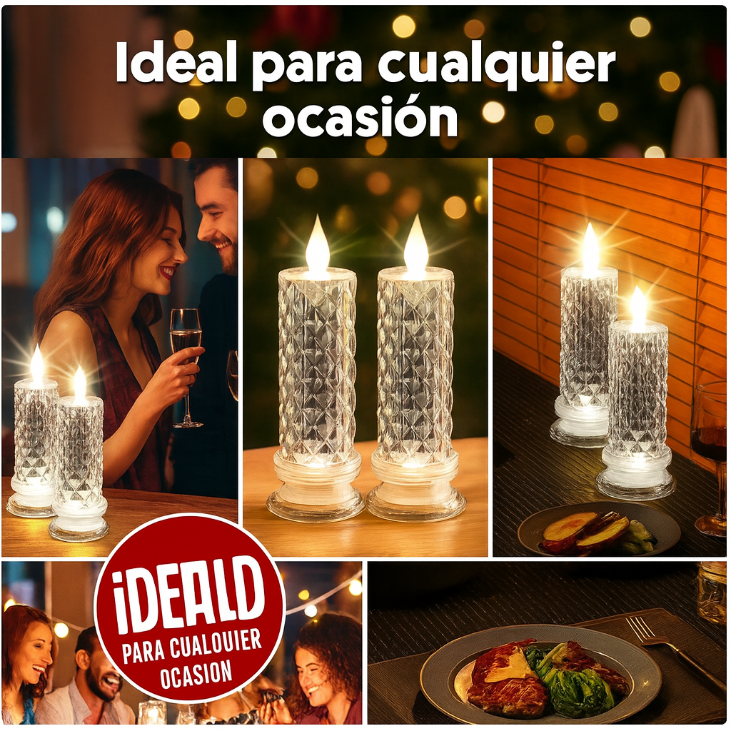 🔥40% OFF🔥 KIT X 3 Velas LED Navideña Sin Llama™— Brillo Mágico y Seguro para tu Hogar ✨