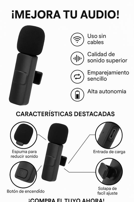 Aeromic™ - Microfono Inalambrico profesional