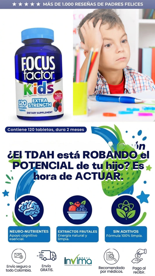 Focus Kids | Fórmula Neuro-Nutricional para la Concentración en niños con TDAH