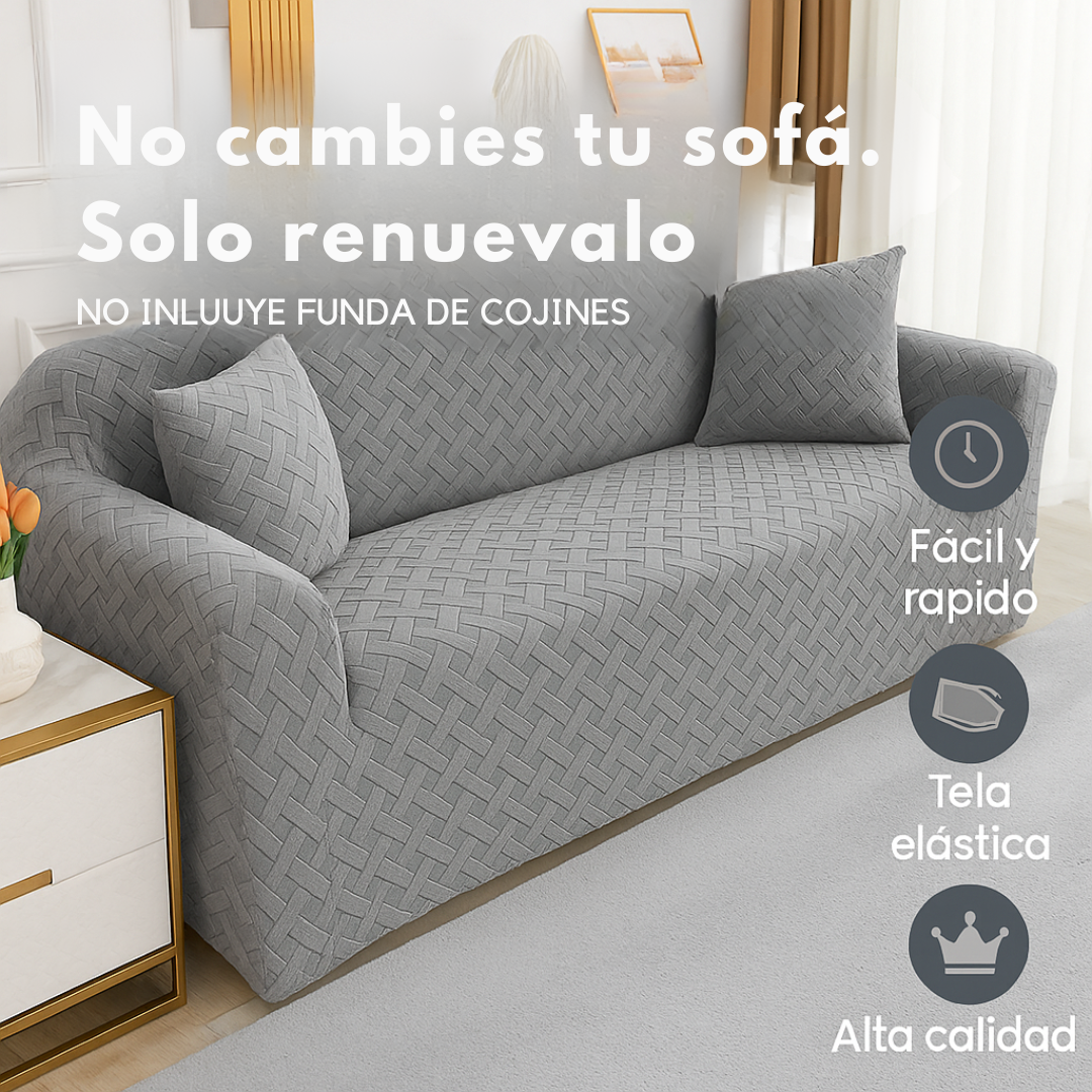 COMBO X2 Funda Elástica de Felpa para Sofá de 1 y 2 Puestos